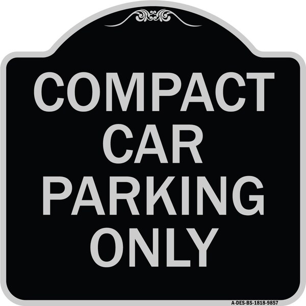 Designer Series-Compact Car Parking Black & Silver Heavy-Gauge Aluminum, 18" x 18", BS-1818-9857